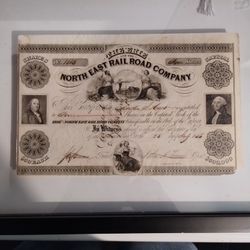 North East Railroad Stock Certificate from early 1800s