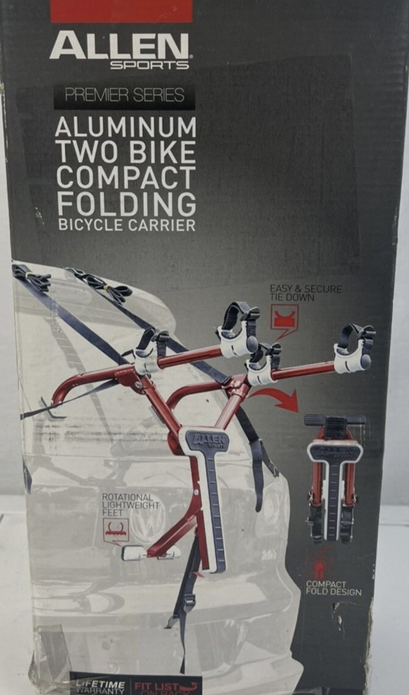 Allen Sports AL02 Ultra Compact Bike Trunk Mount Rack - Aluminum Folding 2 Bike
