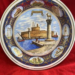 Handmade In Greece 24k Gold Rhodes Greece Greek Design Wall Hanging Plate 