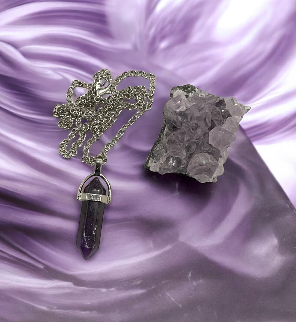 Amethyst Gemstone And Necklace