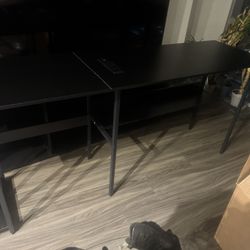Long Office Desk With Outlets 