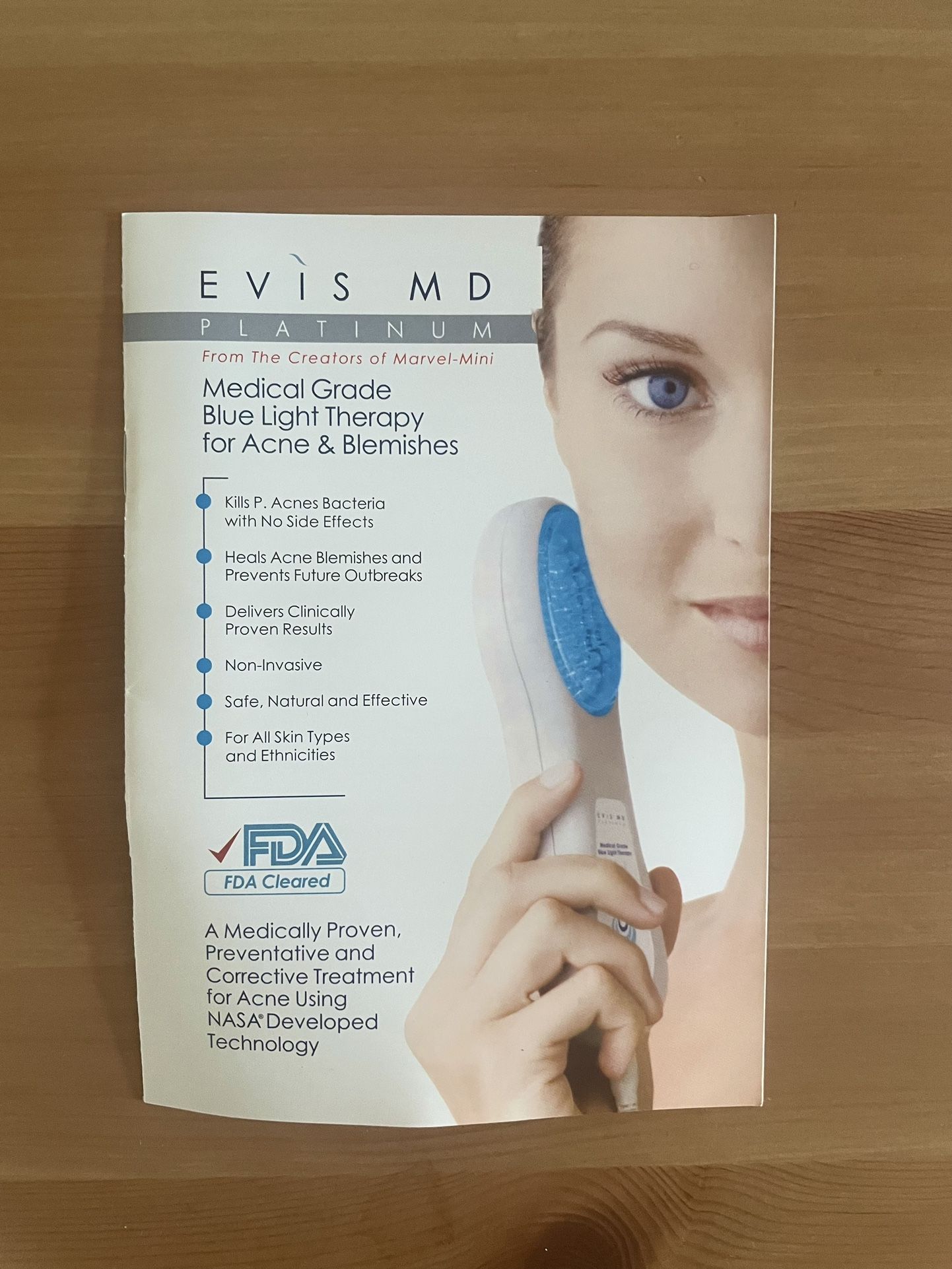 Blue Light LED Therapy Acne Antibacterial Anti Aging EVIS MD Technology