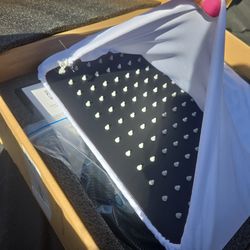 SR SUN RISE Black Square Rainfall Shower Head and Handle Set, Wall Mounted Shower Fixtures, Metal Shower Faucet Trim Repair Kits (With Shower Valve)