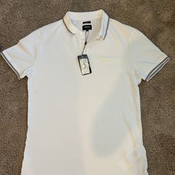 Armani White Collared Polo Shirt