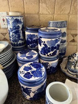 Canisters hand painted