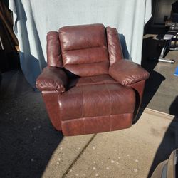 Brown Leather Like Recliner