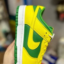 Yellow sports running shoes