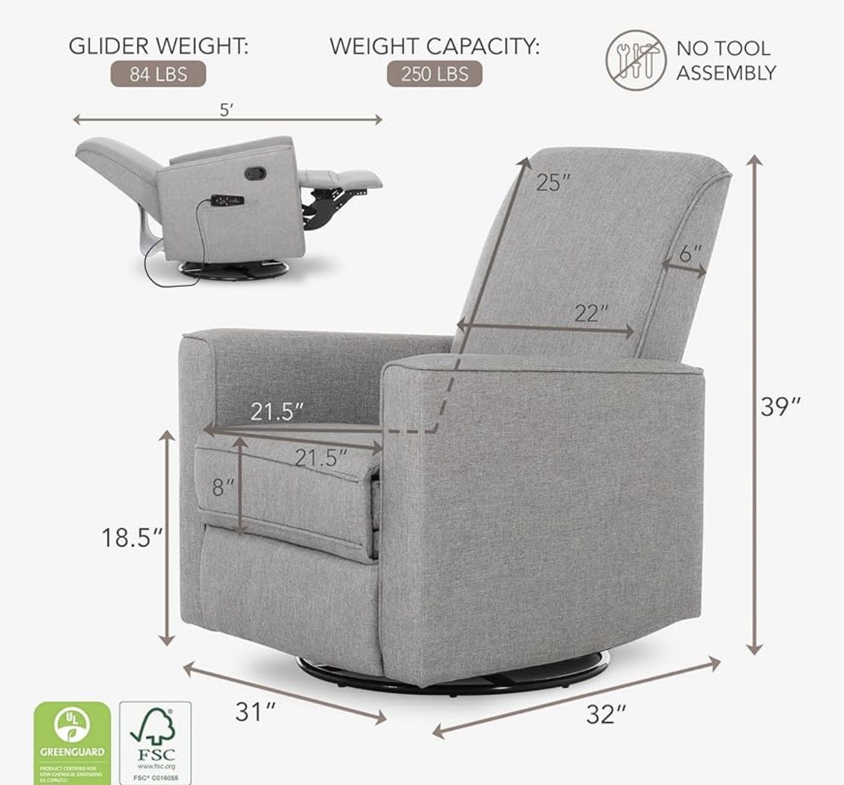Massager/Incliner Rocking  Chair 