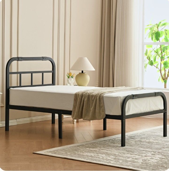 Black Metal Bedframe, Twin XL