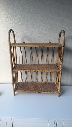Vintage Bamboo 3 tier wall shelf