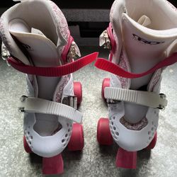 Girl Trac Star Energy Flex Pink White Roller Skates Derby Quick Fit 