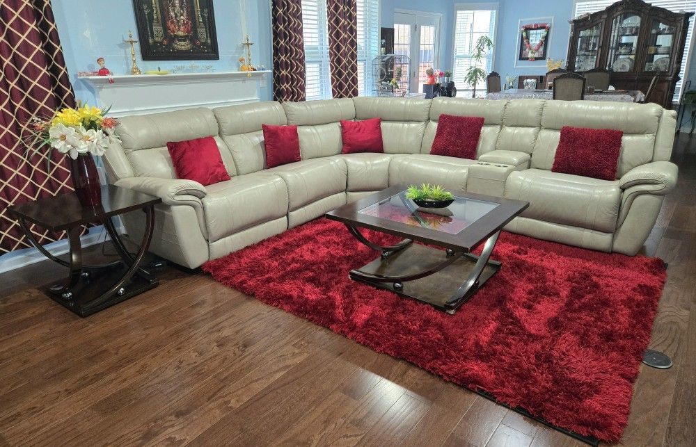 Top Grain White Sectional Sofa
