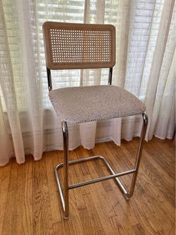 Two Rattan Bar Stools (one still in box)