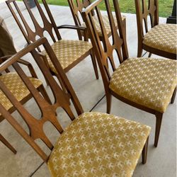 Broyhill Brasilia Mid Century Walnut Dining Chairs - Set of 6