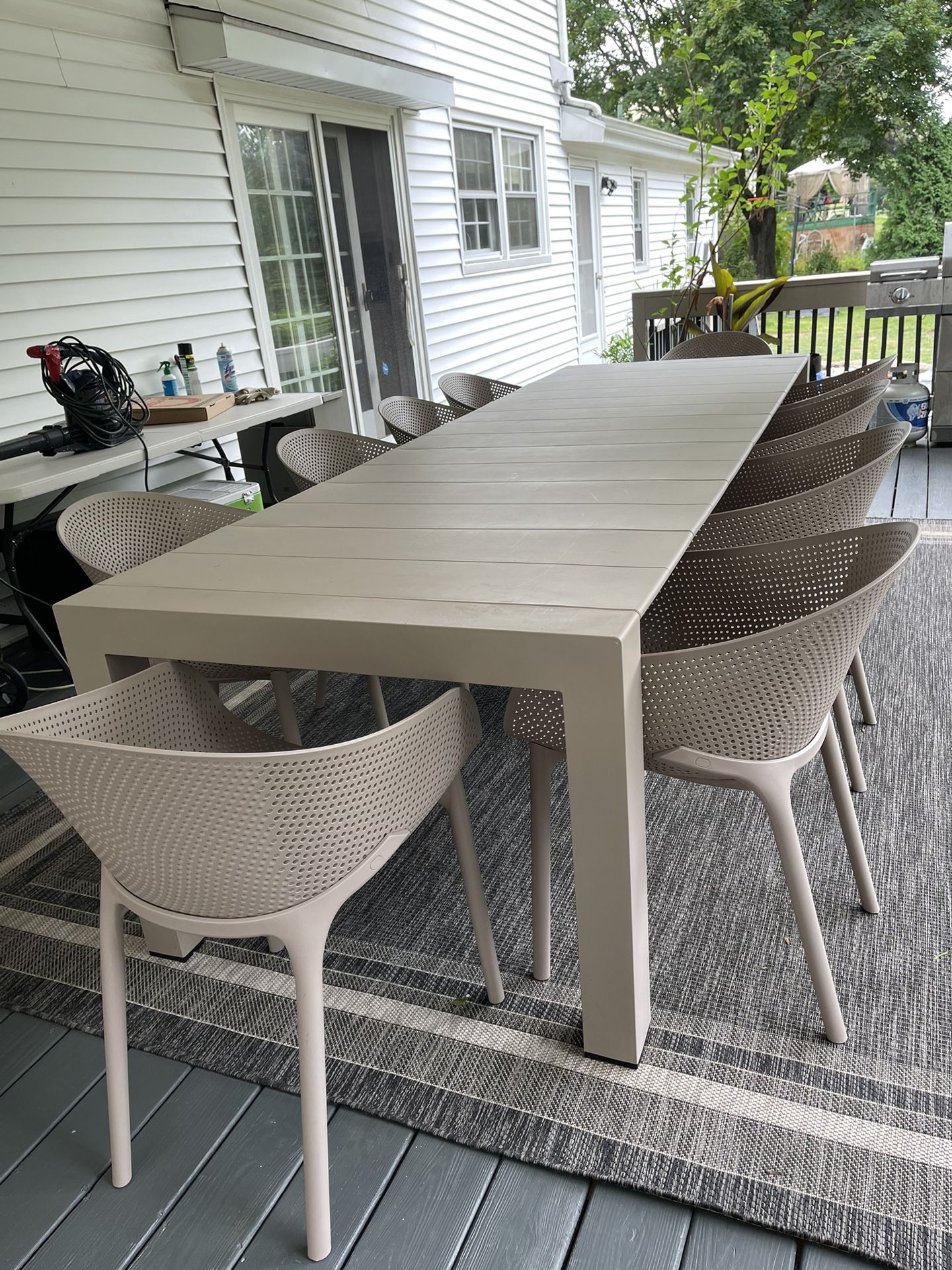 Patio Table Set With 10 Chairs