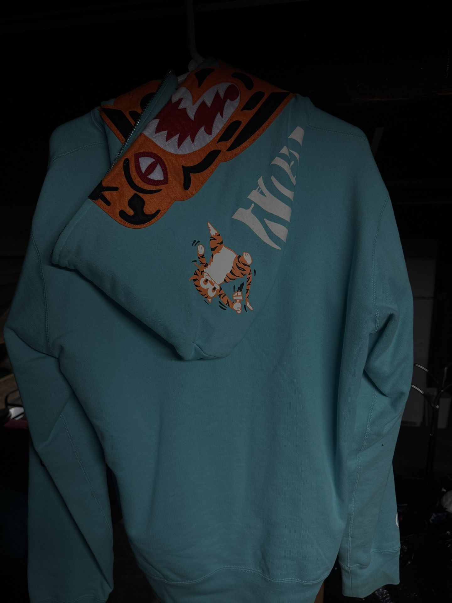 Bape Tiger Full Zip Hoodie Blue