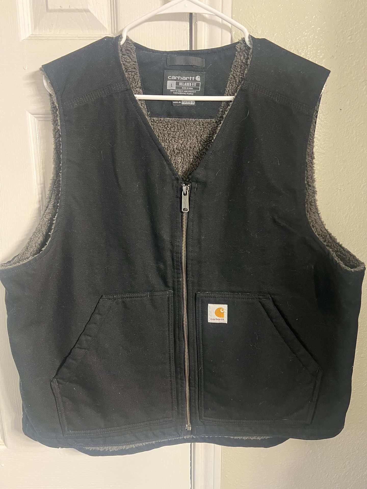 Carhartt Relaxed Fit Washed Duck Sherpa-Lined Vest Size Large