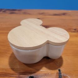 Disney Mickey Mouse Container - Head And Ears - With Bamboo Lid
