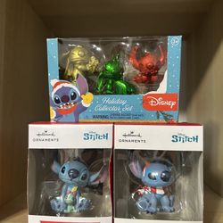 Disney Lilo And Stitch Christmas Ornament And Figurine Set