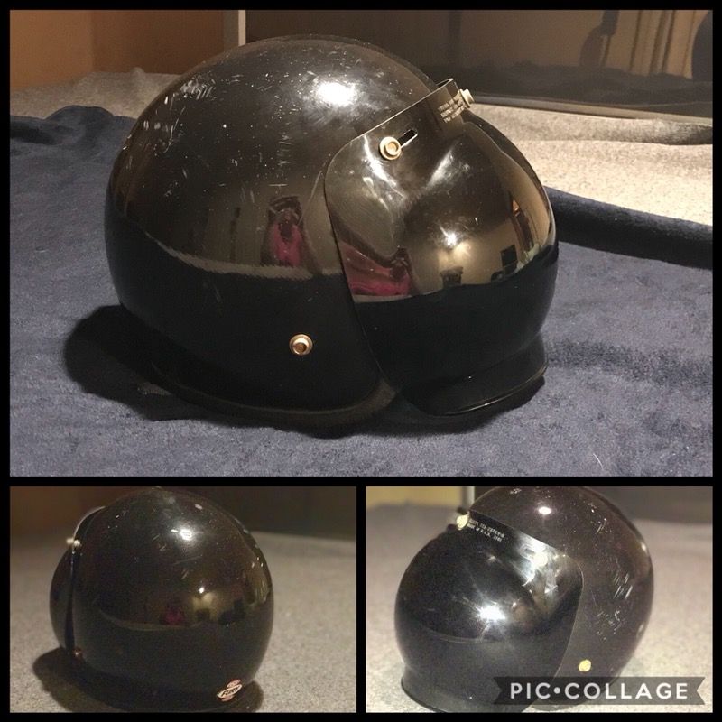 Black Vintage ASC FURY 300 Motorcycle Helmet
