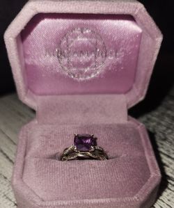 Alexandrite Sterling Silver Ring With Band