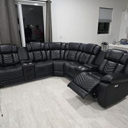 Seccional Reclinable Led Electrico 