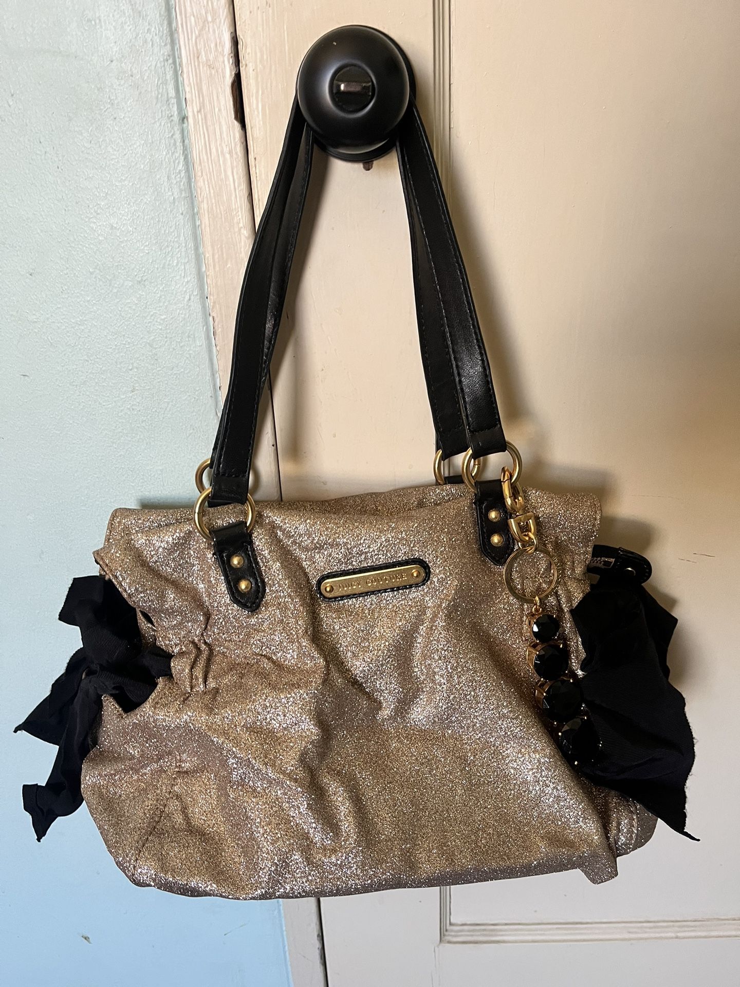 Juicy Couture, gold sparkly purse / handbag