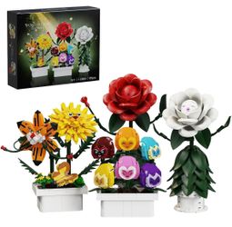 Alice Wonderland flower building blocks kit