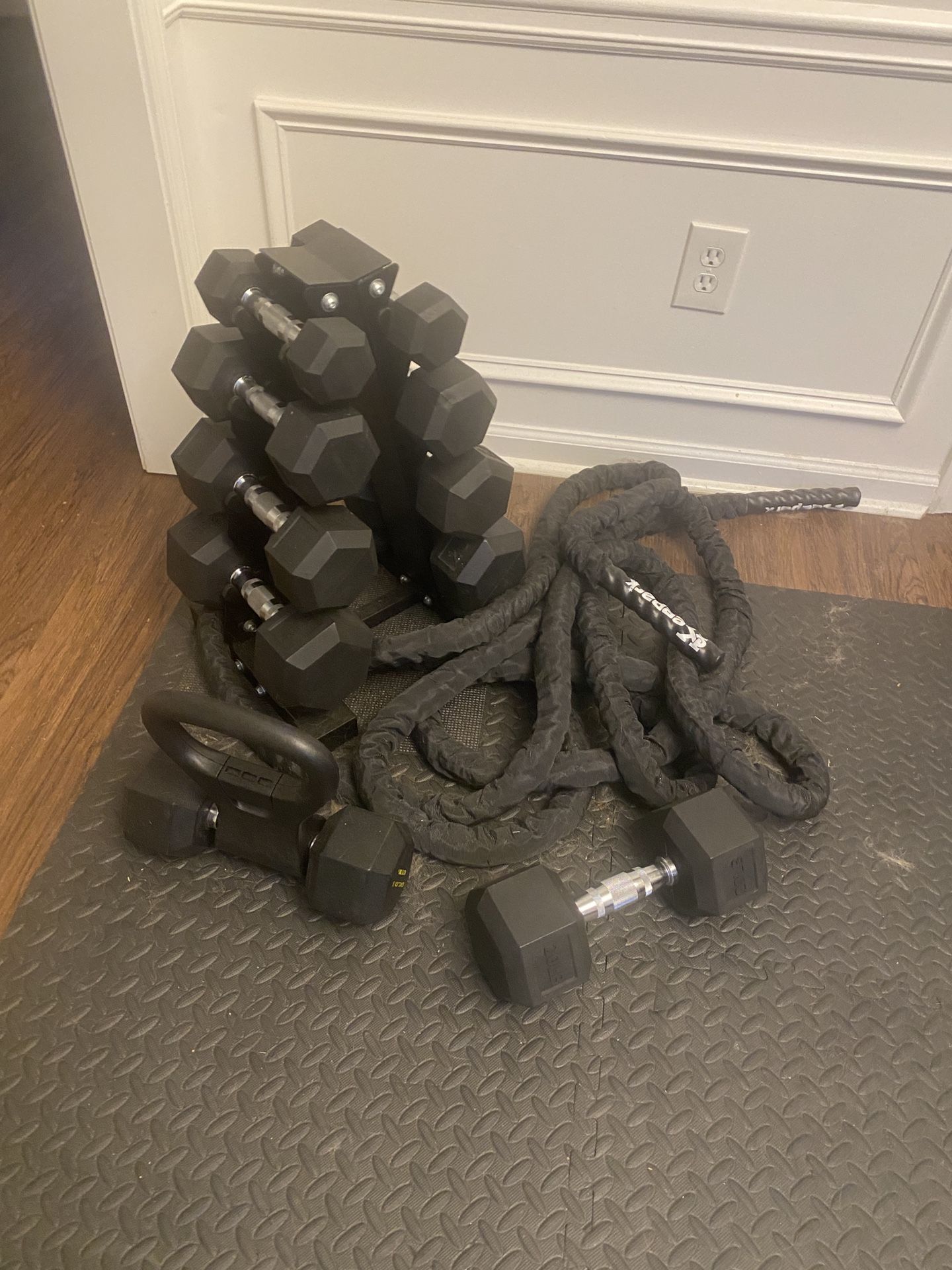 Dumb Bell Set With Weighted Rope