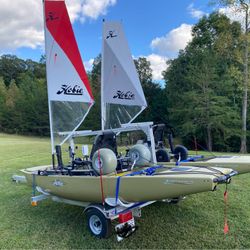 Hobie ProAngler 14 kayaks w/trailer 