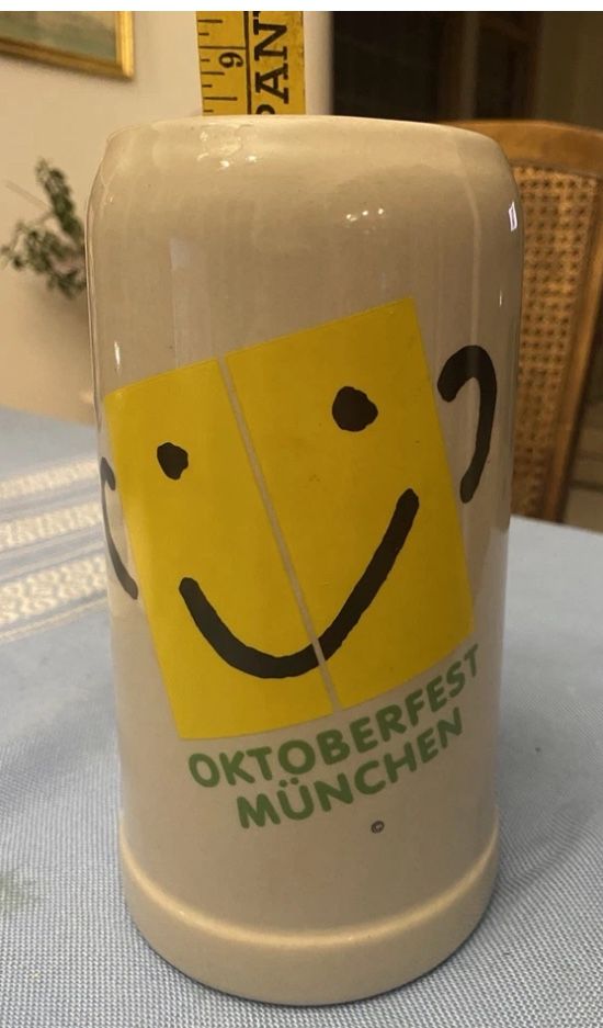GERZ OKTOBERFEST MUNCHEN 1L Stein Octoberfest Happy Face Stoneware Mug Germany