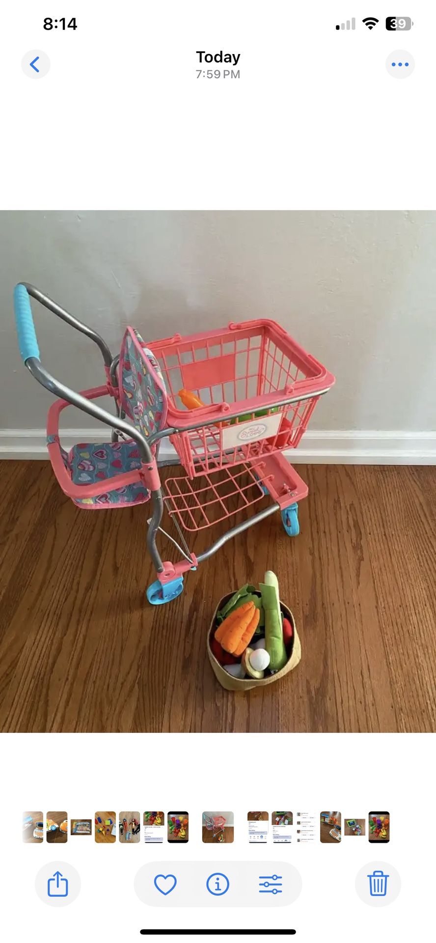 Shopping Cart with a few Vegetables 
