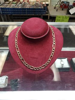 10kt 26" Two Tone Link Chain 32.8 Grms