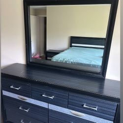 Dresser Set Black With Glitter 