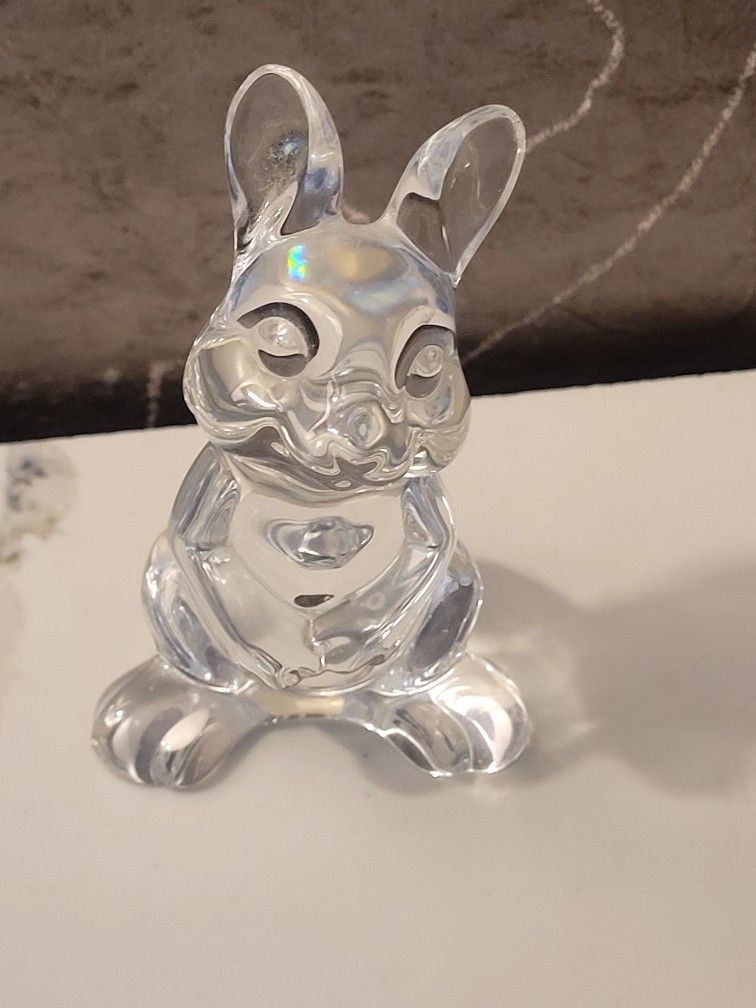 Princess House Crystal Bunny Rabbit Paperweight