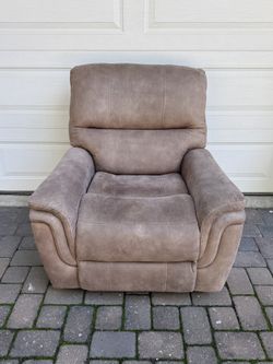 Barcalounger Fabric Power Glider Recliner with Power Headrest Brown