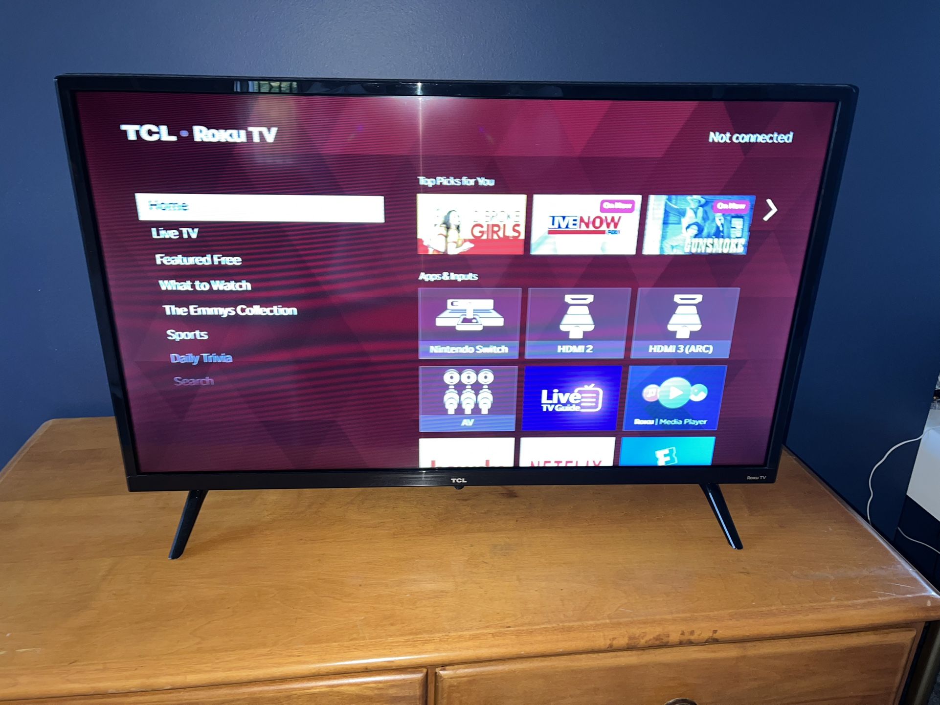32 in TCL Roku Smart TV