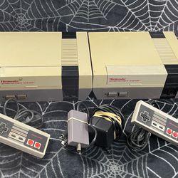 2 Original Nintendo Consoles *NOT WORKING  both do not have power. Selling as is $100 for both systems, 1 power supply, RF switch and 2 controllers. 
