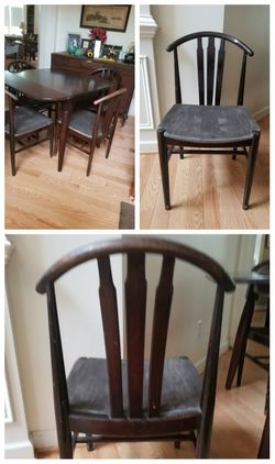 Solid oak table with folding sides and FREE four chairs