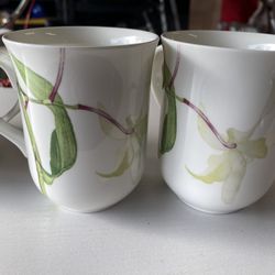 Fine Bone China Mugs - Block White Orchid Set Of 12 