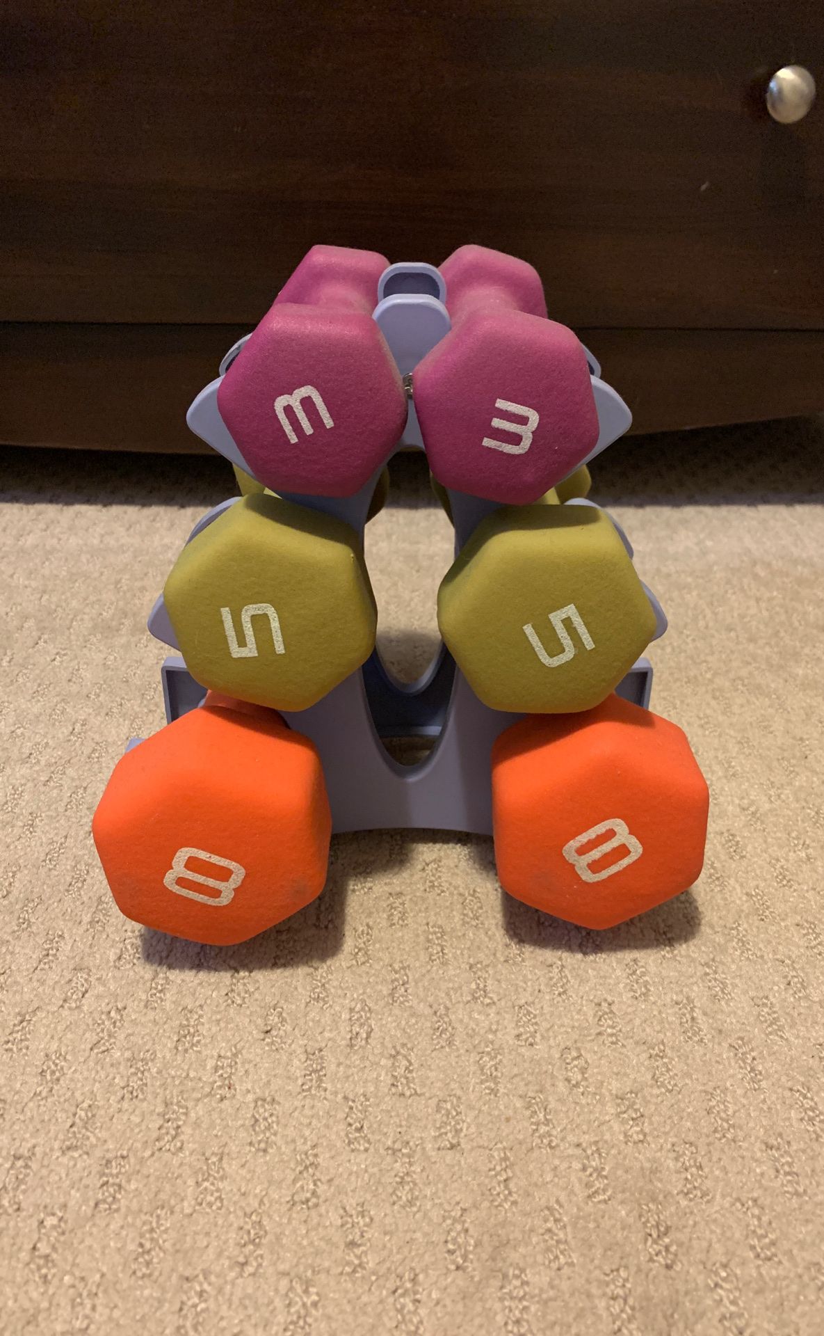 Free Weight Set 3-5-8lbs with stand