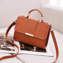 Hot Sale Flap Sling Shoulder Bags for Women Solid Color Crossbody Messenger Bag Purse Female Leather Handbag Pocket