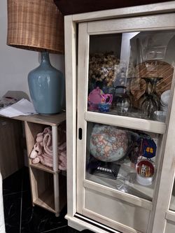 Real wood curio glass cabinet