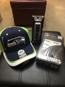 Seattle Seahawks cap dominoes and portable charger