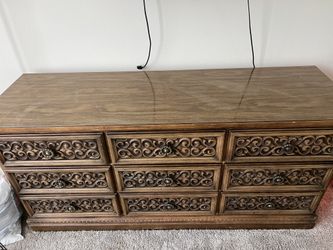 Vintage Teak 9 Drawer Dresser