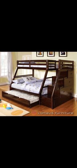 Twin/full/twin size triple Bunkbed with ortho mattress