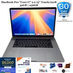 MacBook Pro "Core i7" 2.2 15" Touch/2018 , 32GB, 256GB "H91674"