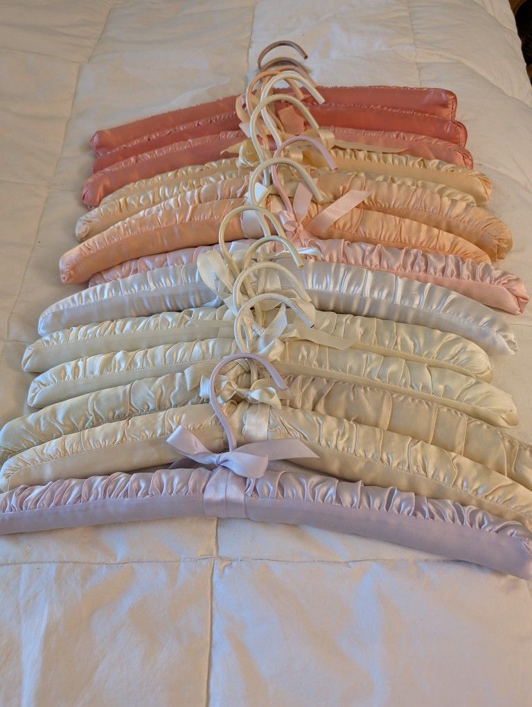 14 Satin Covered Padded Hangers