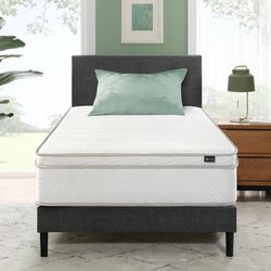F392-10 Inch Foam and Spring Hybrid Mattress [New Version], Twin, Fiberglass Free, Medium Firmness, Durable Support, Certified Safe Foams & Fabric, Ma