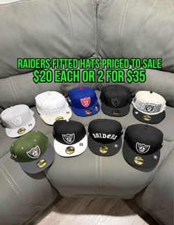 READ DESCRIPTION ONLY A FEW LEFT NFL New Era Las Vegas Oakland Los Angels Raiders black blue white olive green 59fifTY FITTED HATS CHEXK DESCRIPTION